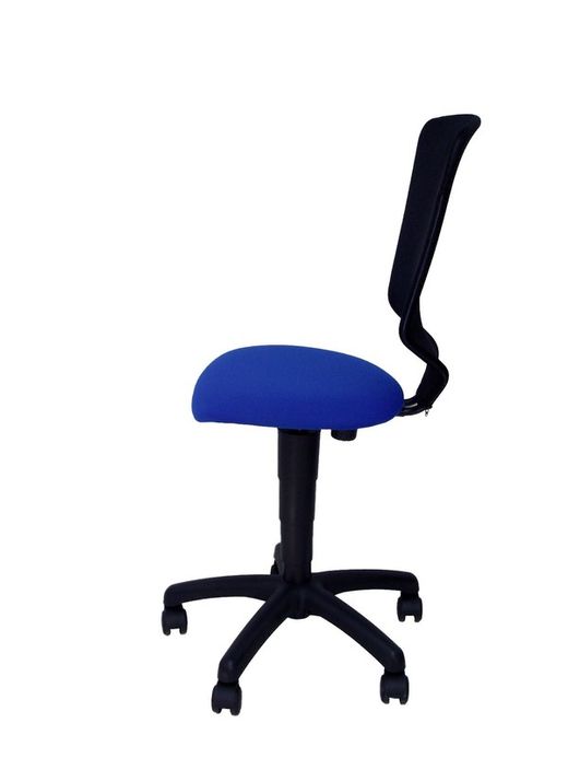 Modelo Jucar - Silla juvenil ergonómica con mecanismo de contacto lama y regulable en altura - Asiento y respaldo tapizados en tejido ARAN color azul