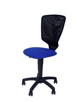 Modelo Jucar - Silla juvenil ergonómica con mecanismo de contacto lama y regulable en altura - Asiento y respaldo tapizados en tejido ARAN color azul