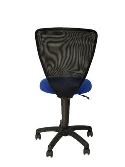 Modelo Jucar - Silla juvenil ergonómica con mecanismo de contacto lama y regulable en altura - Asiento y respaldo tapizados en tejido ARAN color azul
