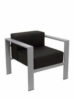 Modelo Lazaro - Sofa de Modulo/espera de una plaza - Tapizado en similpiel color negro