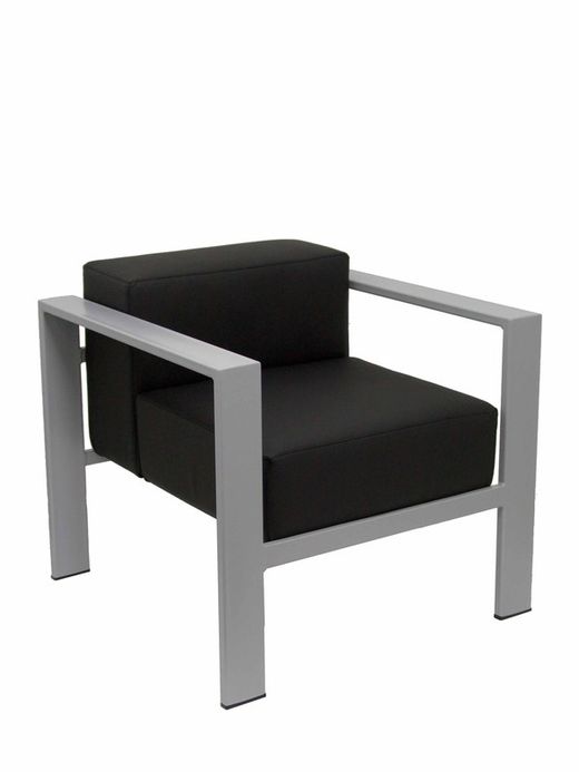 Modelo Lazaro - Sofa de Modulo/espera de una plaza - Tapizado en similpiel color negro