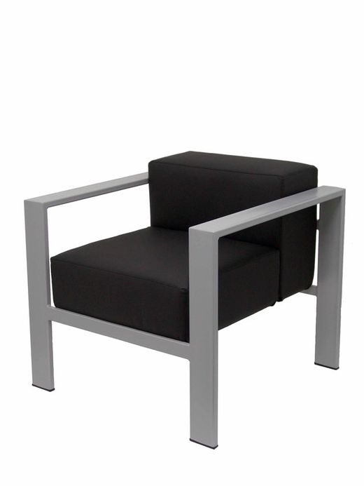 Modelo Lazaro - Sofa de Modulo/espera de una plaza - Tapizado en similpiel color negro