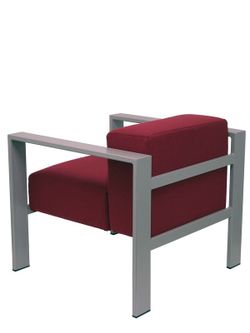 Modelo Lazaro - Sofa de Modulo/espera de una plaza - Tapizado en tejido BALI color granate con estructura pintada en epoxi RAL 9006.