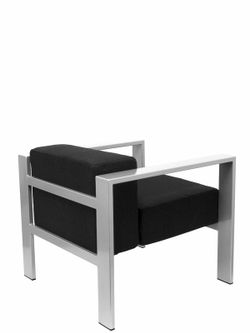 Modelo Lazaro - Sofa de Modulo/espera de una plaza - Tapizado en tejido BALI color negro <br><b>BAJO PEDIDO Consultar Stock</b></br> <br>