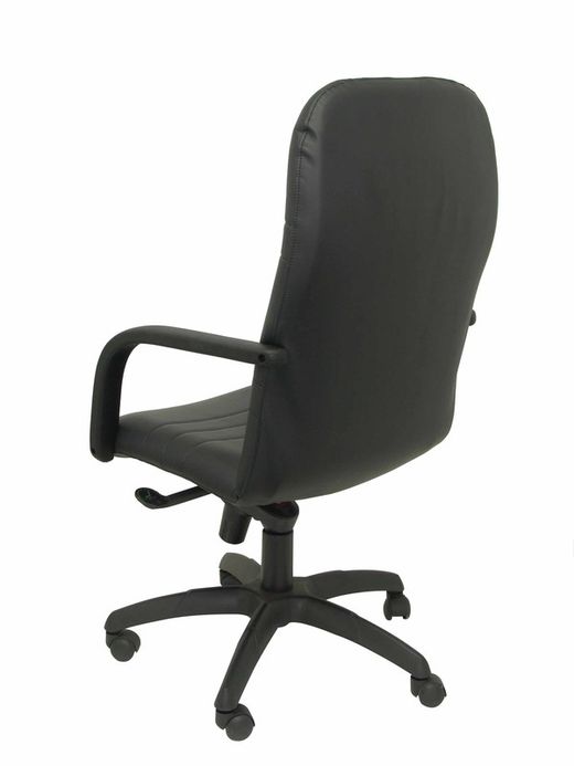 Modelo Letur - Sillón de dirección ergonómico con mecanismo basculante y regulable en altura - Asiento y respaldo tapizados en piel color negro