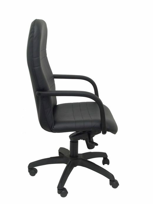 Modelo Letur - Sillón de dirección ergonómico con mecanismo basculante y regulable en altura - Asiento y respaldo tapizados en piel color negro