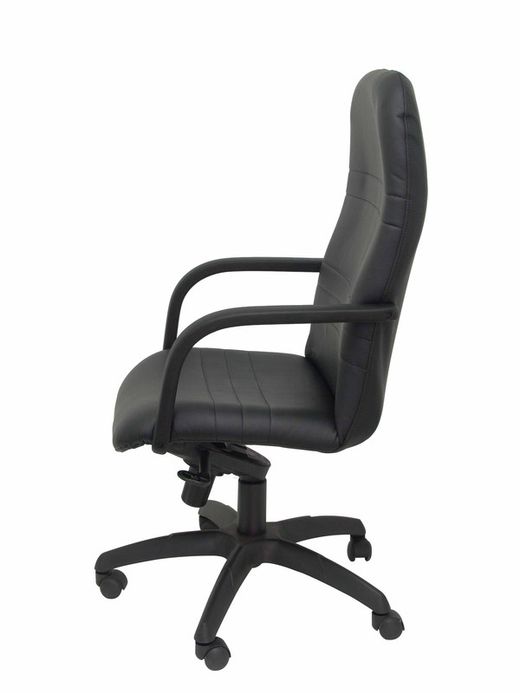 Modelo Letur - Sillón de dirección ergonómico con mecanismo basculante y regulable en altura - Asiento y respaldo tapizados en piel color negro