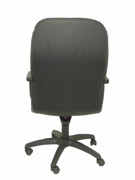 Modelo Letur - Sillón de dirección ergonómico con mecanismo basculante y regulable en altura - Asiento y respaldo tapizados en piel color negro