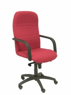 Modelo Letur - Sillón de dirección ergonómico con mecanismo basculante y regulable en altura - Asiento y respaldo tapizados en tejido BALI color granate