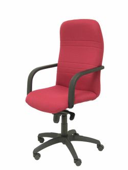 Modelo Letur - Sillón de dirección ergonómico con mecanismo basculante y regulable en altura - Asiento y respaldo tapizados en tejido BALI color granate