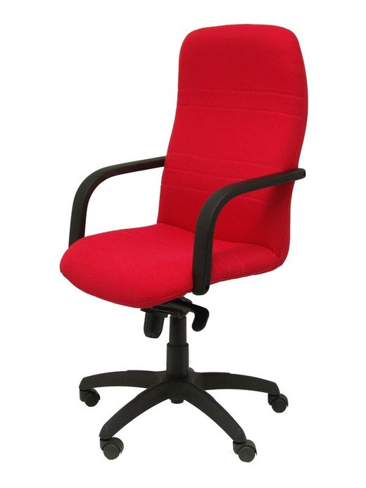 Modelo Letur - Sillón de dirección ergonómico con mecanismo basculante y regulable en altura - Asiento y respaldo tapizados en tejido BALI color rojo