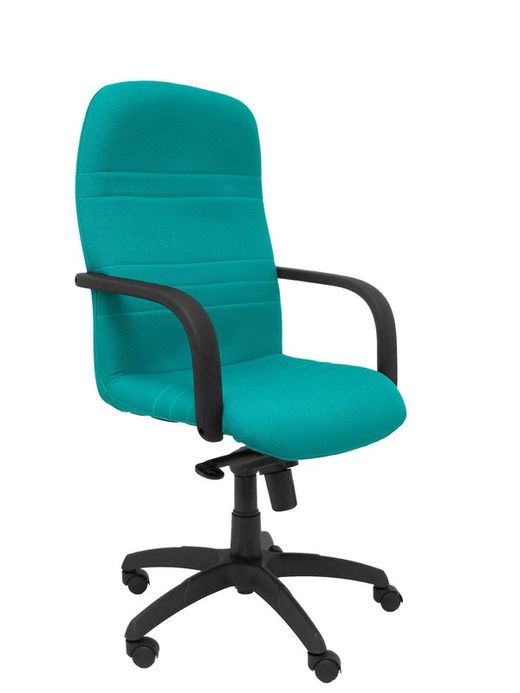 Modelo Letur - Sillón de dirección ergonómico con mecanismo basculante y regulable en altura - Asiento y respaldo tapizados en tejido BALI color turquesa
