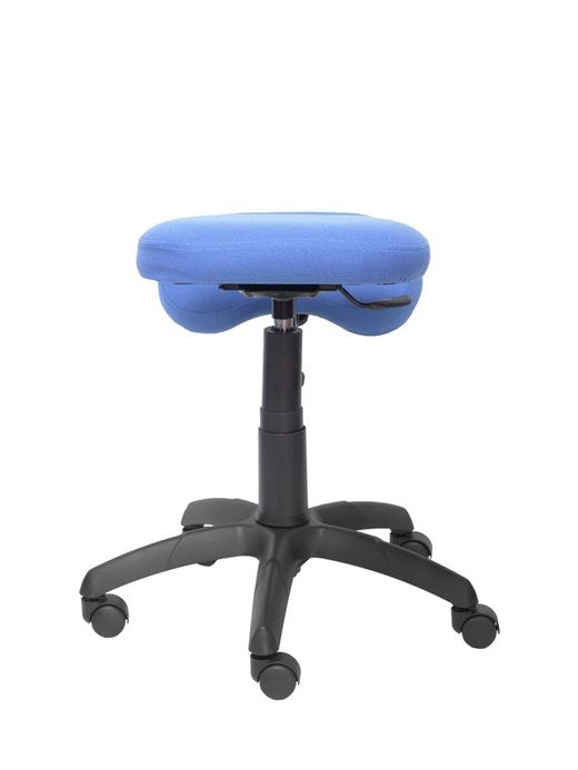 Modelo Lietor - Taburete de oficina ergonómico giratorio y regulable en altura - Asiento tapizado en tejido BALI color azul claro (RODILLERA REGULABLE)