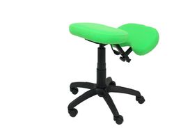 Modelo Lietor - Taburete de oficina ergonómico giratorio y regulable en altura - Asiento tapizado en tejido BALI color pistacho (RODILLERA REGULABLE)