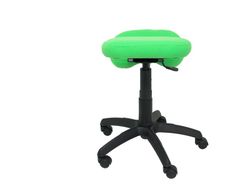 Modelo Lietor - Taburete de oficina ergonómico giratorio y regulable en altura - Asiento tapizado en tejido BALI color pistacho (RODILLERA REGULABLE)