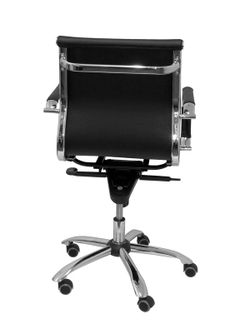 Modelo Madroño confidente - Sillón de confidente/espera ergonómico con mecanismo basculante multiposición y regulable en altura - Asiento y respaldo tapizados en similpiel color negro