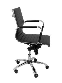 Modelo Madroño confidente - Sillón de confidente/espera ergonómico con mecanismo basculante multiposición y regulable en altura - Asiento y respaldo tapizados en similpiel color negro