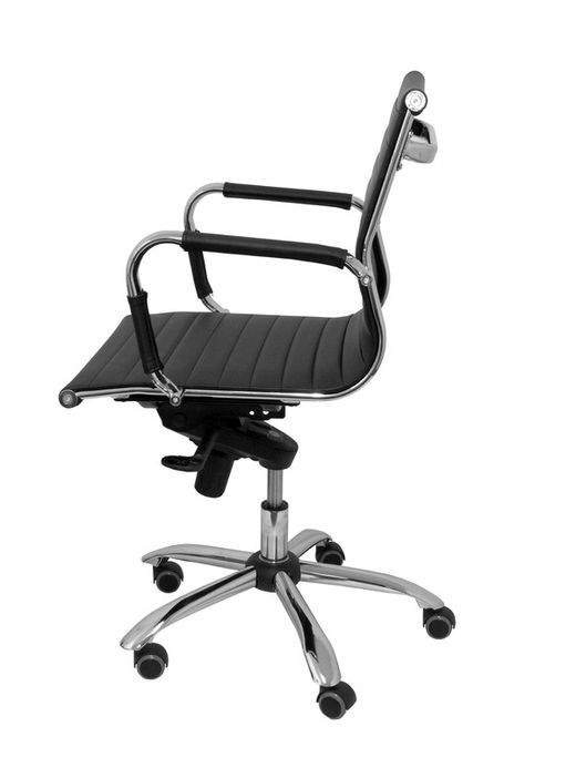Modelo Madroño confidente - Sillón de confidente/espera ergonómico con mecanismo basculante multiposición y regulable en altura - Asiento y respaldo tapizados en similpiel color negro