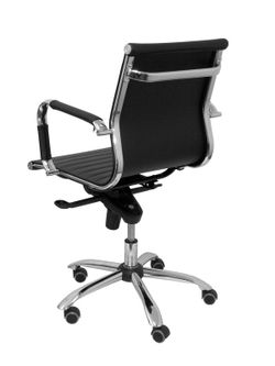 Modelo Madroño confidente - Sillón de confidente/espera ergonómico con mecanismo basculante multiposición y regulable en altura - Asiento y respaldo tapizados en similpiel color negro