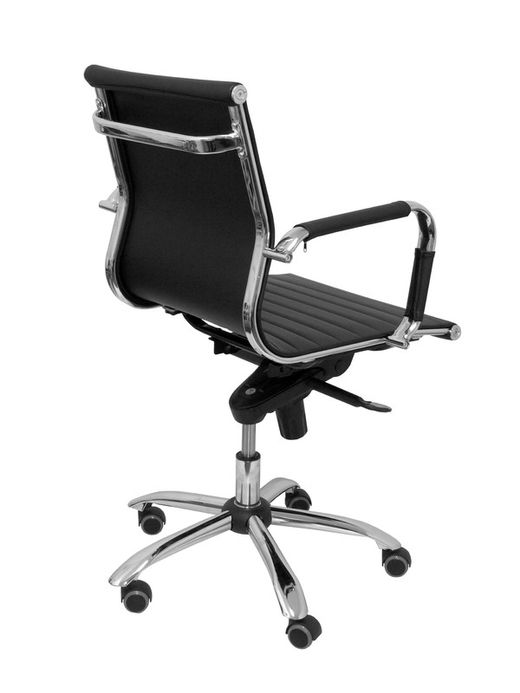 Modelo Madroño confidente - Sillón de confidente/espera ergonómico con mecanismo basculante multiposición y regulable en altura - Asiento y respaldo tapizados en similpiel color negro