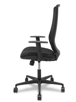 Modelo Mardos - Silla de oficina ergonómica con mecanismo sincro, brazos regulables y ajustable en altura - Respaldo de malla transpirable en color negro y asiento tapizados en tejido BALI color negro
