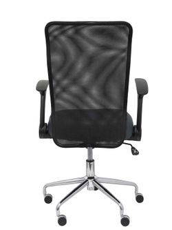 Modelo Minaya - Silla de oficina ergonómica con mecanismo basculante, brazos retráctiles y regulable en altura - Respaldo de malla transpirable y asiento tapizado en tejido BALI color gris oscuro