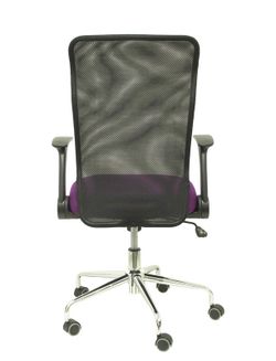 Modelo Minaya - Silla de oficina ergonómica con mecanismo basculante, brazos retráctiles y regulable en altura - Respaldo de malla transpirable y asiento tapizado en tejido BALI color morado