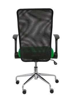 Modelo Minaya - Silla de oficina ergonómica con mecanismo basculante, brazos retráctiles y regulable en altura - Respaldo de malla transpirable y asiento tapizado en tejido BALI color verde