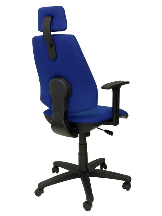 Modelo Montalvos - Sillón de dirección con mecanismo sincro, cabecero y brazos regulables - Asiento y respaldo tapizado en tejido BALI color azul