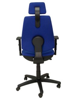 Modelo Montalvos - Sillón de dirección con mecanismo sincro, cabecero y brazos regulables - Asiento y respaldo tapizado en tejido BALI color azul