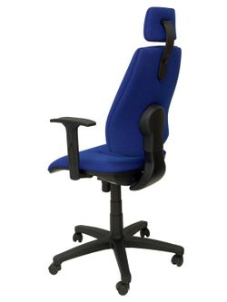 Modelo Montalvos - Sillón de dirección con mecanismo sincro, cabecero y brazos regulables - Asiento y respaldo tapizado en tejido BALI color azul