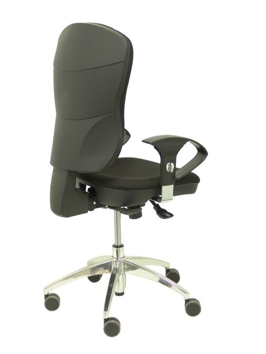 Modelo Moral - Silla de oficina ergonómica con mecanismo sincro, brazos regulables - Respaldo y asiento tapizado en tela color negro.