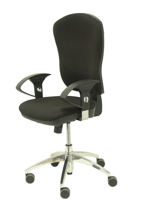 Modelo Moral - Silla de oficina ergonómica con mecanismo sincro, brazos regulables - Respaldo y asiento tapizado en tela color negro.