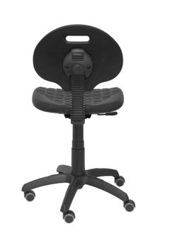 Modelo Nargo - Silla de oficina ergonómica, giratorio y regulable en altura - Asiento y respaldo de poliuretano inyectado de alta resistencia - Color negro