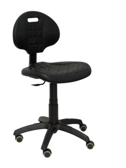 Modelo Nargo - Silla de oficina ergonómica, giratorio y regulable en altura - Asiento y respaldo de poliuretano inyectado de alta resistencia - Color negro