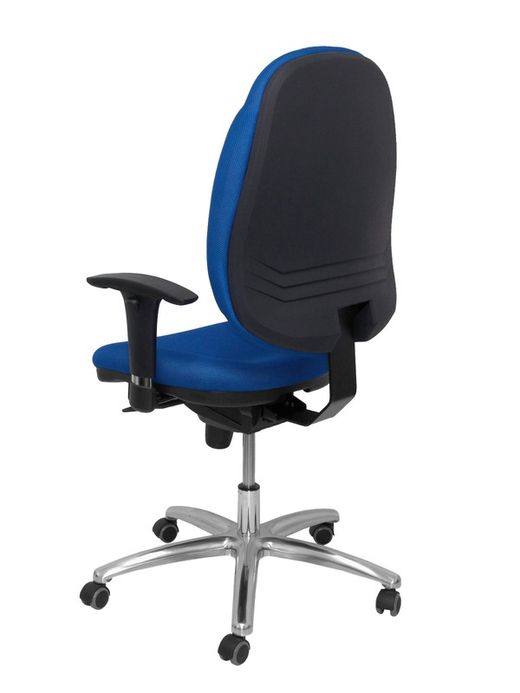 Modelo Ontur - Silla de oficina ergonómica con mecanismo sincro y regulable en altura - Asiento y respaldo tapizados en tejido de malla color azul.