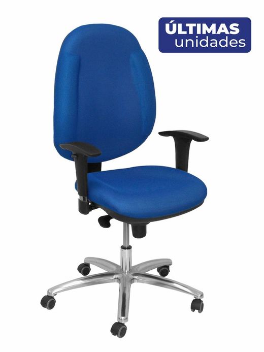 Modelo Ontur - Silla de oficina ergonómica con mecanismo sincro y regulable en altura - Asiento y respaldo tapizados en tejido de malla color azul.