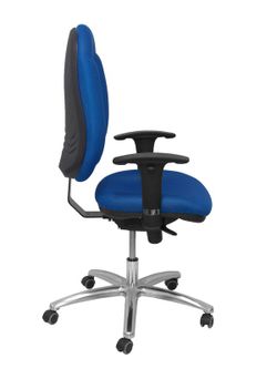 Modelo Ontur - Silla de oficina ergonómica con mecanismo sincro y regulable en altura - Asiento y respaldo tapizados en tejido de malla color azul.