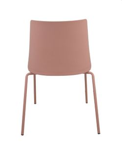 Modelo Orgaz - Pack de 4 sillas confidentes - Asiento y respaldo en PVC de color rosa con estructura de hierro de cuatro patas, en color rosa.