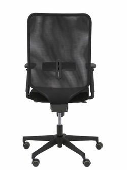 Modelo Ossa Negra - Silla de Oficina ergonómica con mecanismo sincro y regulable en altura - Respaldo de malla en color negro y asiento tapizado en tejido BALI color negro