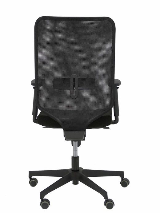 Modelo Ossa Negra - Silla de Oficina ergonómica con mecanismo sincro y regulable en altura - Respaldo de malla en color negro y asiento tapizado en tejido BALI color negro