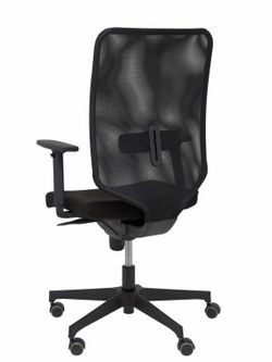 Modelo Ossa Negra - Silla de Oficina ergonómica con mecanismo sincro y regulable en altura - Respaldo de malla en color negro y asiento tapizado en tejido BALI color negro