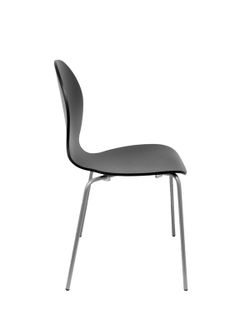 Modelo Peñas - Pack 4 sillas confidentes con estructura cromada - Asiento y respaldo de madera color negro