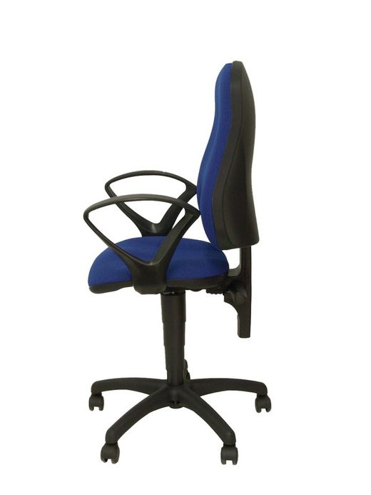 Modelo Punkt - Silla de oficina ergonómica con mecanismo de contacto permanente de doble maneta, regulable en altura y brazos fijos - Asiento y respaldo tapizados en tejido ARAN color azul