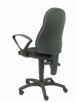 Modelo Punkt - Silla de oficina ergonómica con mecanismo de contacto permanente de doble maneta, regulable en altura y brazos fijos - Asiento y respaldo tapizados en tejido ARAN color negro