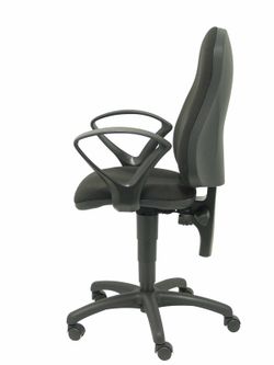 Modelo Punkt - Silla de oficina ergonómica con mecanismo de contacto permanente de doble maneta, regulable en altura y brazos fijos - Asiento y respaldo tapizados en tejido ARAN color negro