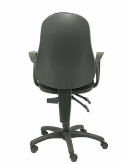 Modelo Punkt - Silla de oficina ergonómica con mecanismo de contacto permanente de doble maneta, regulable en altura y brazos fijos - Asiento y respaldo tapizados en tejido ARAN color negro