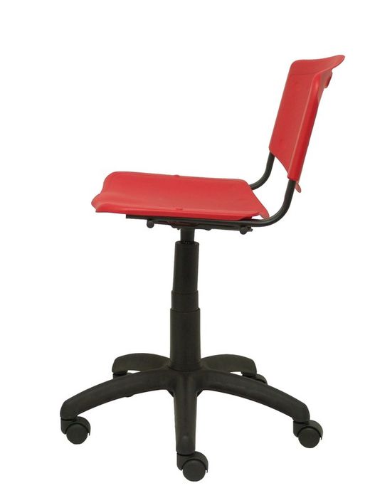 Modelo Robledo giratoria - Silla de oficina ergonómica, regulable en altura y giratoria 360º -  Asiento y respaldo de plástico de color rojo.
