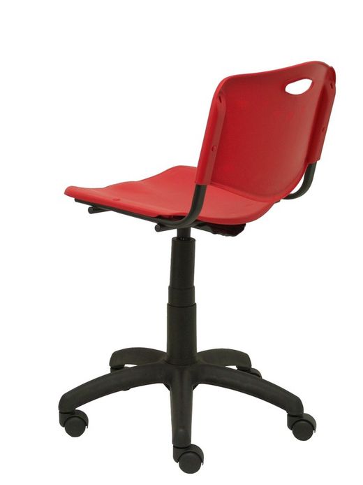 Modelo Robledo giratoria - Silla de oficina ergonómica, regulable en altura y giratoria 360º -  Asiento y respaldo de plástico de color rojo.