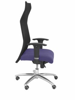 Modelo Sahuco - Sillón de dirección ergonómico con mecanismo sincro y regulable en altura - Respaldo de malla transpirable y asiento tapizados en tejido BALI color azul claro